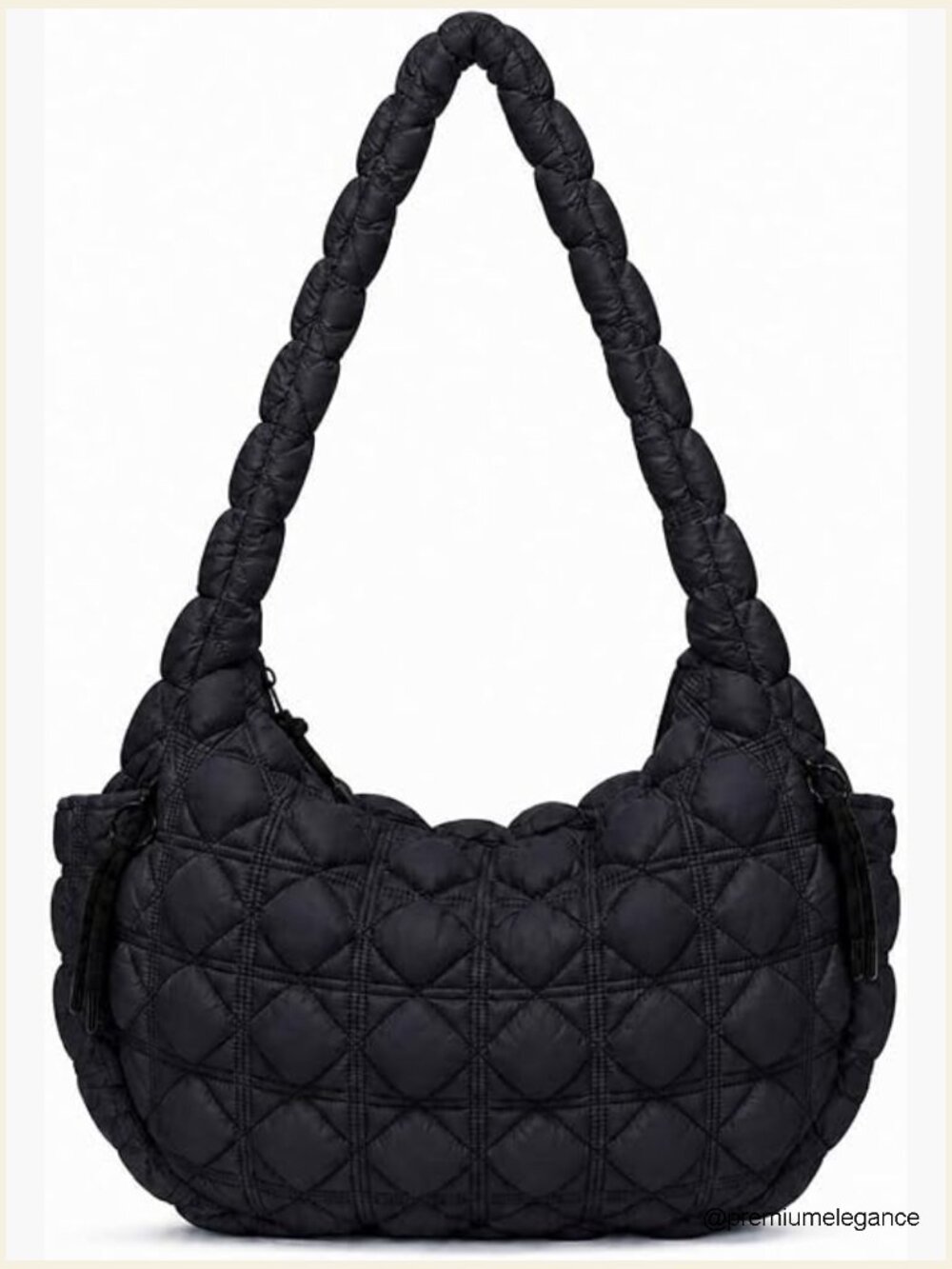 Large Puffer Quilted Crossbody Tote Bag Nylon Lightweight Travel Work Hobo